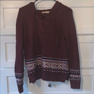 Hooded knit sweatshirt